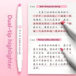 5pcs Pastel Highlighters Colors Dual Tip Fluorescent Hook Pen Colored Mark Pen Cute Markers for Journaling Japanese Stationery