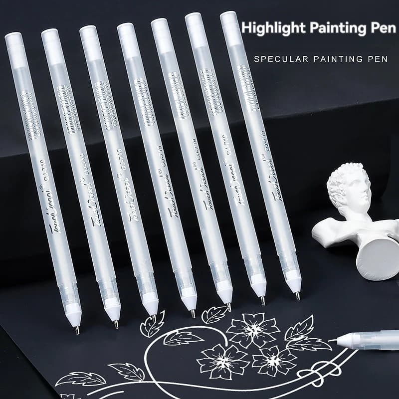 5/10 PCS Highlight White Manga Marker Pens Set 0.8 Mm Permanent Ink Scrapbook Tire Pen Waterproof Painting Pen Supplies