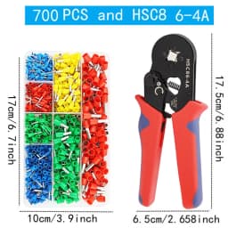 VE Tubular Crimping Terminal,Multiple Crimping Terminal Pliers Combination Set,Electrical Equipment Connector,Crimping Pliers