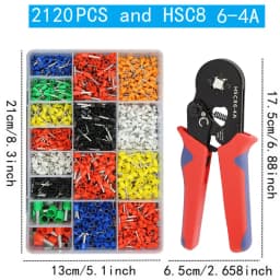 VE Tubular Crimping Terminal,Multiple Crimping Terminal Pliers Combination Set,Electrical Equipment Connector,Crimping Pliers