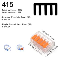 10-75 Pcs Orange Universal Type Quick Plug-in Terminals,Electrical Equipment Connectors,Wire Connector Terminals,250V/32A