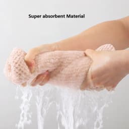 Solid Color Hair Towel Textured Dry Hair Cap 9.8' X 25.5' Absorbent Hair Towel Wrap for Button-Down Women