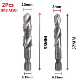 Hex Shank Titanium Plated HSS Screw Thread Metric Tap Drill Bits Screw Machine Compound Tap M3 M4 M5 M6 M8 M10 Hand Tools