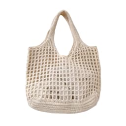 Women Crochet Tote Bag Hollow Beach Bag Large Capacity Fashion Knitted Bag Solid Color Simple Shopping Bag for Travel Vacation