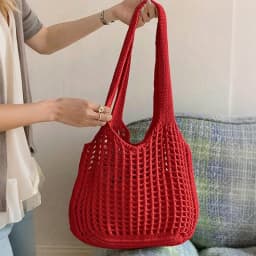 Women Crochet Tote Bag Hollow Beach Bag Large Capacity Fashion Knitted Bag Solid Color Simple Shopping Bag for Travel Vacation