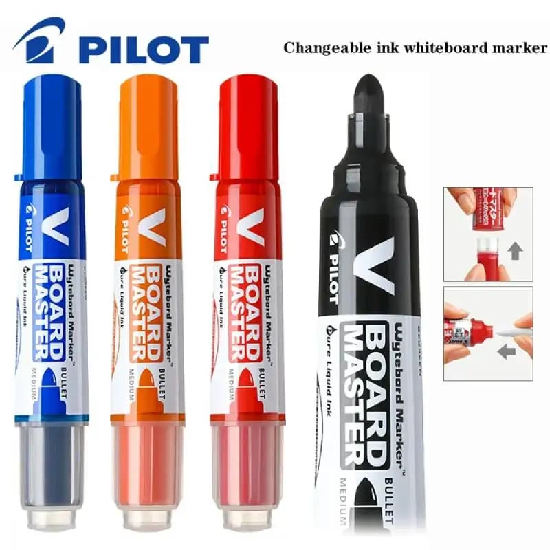 Pilot Whiteboard Marker Pen Stationery White Board Markers 1.7/2.2-5.2/2.3MM Tips Dry-Erase Refillable Liquid Ink School Office