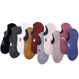 10 Pairs Women Boat Socks Set Fashionable Versatile Ankle Socks Comfortable Breathable Soft Cute Cartoon Pattern White Socks