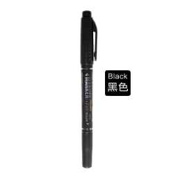 1pcs Dual Side Marker Pens Black Felt Tip Pens Black Dual Tip Brush Pens Art Markers Brush & Fine Tip Black Marker