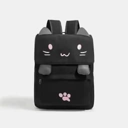 Japanese Stupid Cute 3D Cat Large Capacity Book Bag, Girl Cartoon Backpack, Women's Backpacks