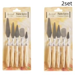 5-Piece Oil Painting Palette Knife Scraper Wooden Varnish Spatula Smoothing Knife