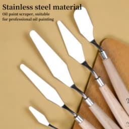 5-Piece Oil Painting Palette Knife Scraper Wooden Varnish Spatula Smoothing Knife
