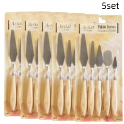5-Piece Oil Painting Palette Knife Scraper Wooden Varnish Spatula Smoothing Knife