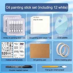 6/12 Pcs Artist Professional Painting Oil Pastel Stick Set White Color Soft Paint Graffiti Crayon Drawing Art Students Supplies