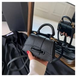 High Quality Fashion PU Leather Bag Solid Color Shoulder Crossbody Bag Cute Buckle Square Bag Hand Carry Small Bag Messenger Bag