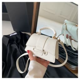 High Quality Fashion PU Leather Bag Solid Color Shoulder Crossbody Bag Cute Buckle Square Bag Hand Carry Small Bag Messenger Bag