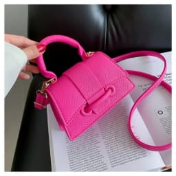 High Quality Fashion PU Leather Bag Solid Color Shoulder Crossbody Bag Cute Buckle Square Bag Hand Carry Small Bag Messenger Bag