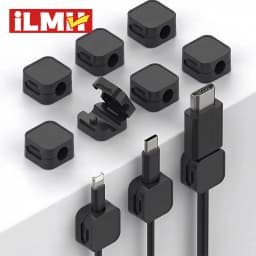 iLMH Non-magnetic Strong ​Cable Clips Adjustable Cord Holder, Adhesive Under Desk Mgmt Organizer, Home Office Car Wall Desktop