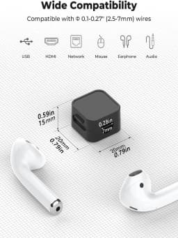 iLMH Non-magnetic Strong ​Cable Clips Adjustable Cord Holder, Adhesive Under Desk Mgmt Organizer, Home Office Car Wall Desktop