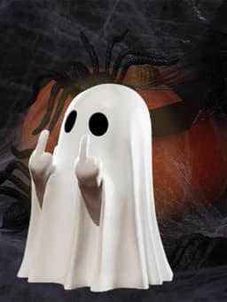 1pc Middle Finger Ghost Statue, 7.5cm Terrifying Ghost Decoration, Halloween Ghost Small Statue Ghost Decoration