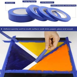 Blue Painters Tape, 1/2 inch,3/4 inch,1 inch,2 inch, Multi Size Painting Masking Tape, Clean Release Paper Tape for Home