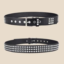 Fashion New Square Bead Rivet Belt Metal Pyramid Belt Men and Women Punk Hardware Jeans Belt Y2K Belt Designer Belt Women's Belt