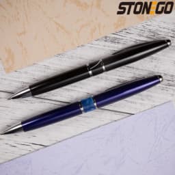 Luxury Refillable Ballpoint Pen Smooth Writing 1.0mm Medium Nib Stainless Steel Acrylic Office Supplies