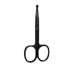 1PC Silver Mirror Light Black Round Head Safety Nose Hair Scissors Neutral Stainless Steel Scissors