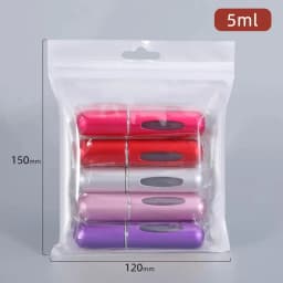 5Pcs 5ml Spray Scent Pump Perfume Bottle Refillable Spray Atomizer Bottle Mini Travel Empty Cosmetic Containers