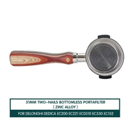 Coffee Bottomless Portafilter 51mm Naked For Delonghi EC680 EC685 EC200 Filter Basket Espresso Machine Accessories Barista Tools