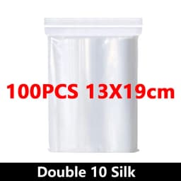 100Pcs Thicken Zipper Sealed Bags Clear Plastic Storage Bag for Small Jewelry Food Packing Reclosable Ziplock Sealing Bags