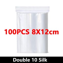 100Pcs Thicken Zipper Sealed Bags Clear Plastic Storage Bag for Small Jewelry Food Packing Reclosable Ziplock Sealing Bags