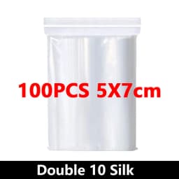100Pcs Thicken Zipper Sealed Bags Clear Plastic Storage Bag for Small Jewelry Food Packing Reclosable Ziplock Sealing Bags