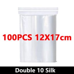100Pcs Thicken Zipper Sealed Bags Clear Plastic Storage Bag for Small Jewelry Food Packing Reclosable Ziplock Sealing Bags