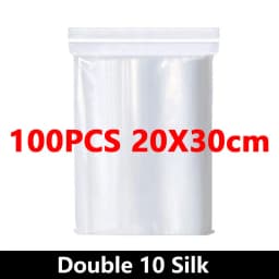 100Pcs Thicken Zipper Sealed Bags Clear Plastic Storage Bag for Small Jewelry Food Packing Reclosable Ziplock Sealing Bags