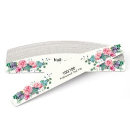 10pcs/Lot Wooden Nail Files Professional 100 180 240 Emery Board Manicure Buffer Grey Boat Double-sided Wooden Pedicure Buffers