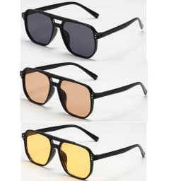 Women Men Square Sun Glasses Retro Polygon Sunglasses Female Black Vintage Fashion Ladies Sunglasses Double Beam Eyeglasses