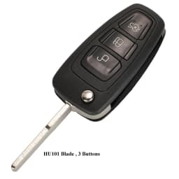 jingyuqin Flip Folding Remote Key Shell Car Key Cover 3 Buttons For Ford Focus Mondeo Fiesta 2013 Fob Auto Case With HU101 Blade