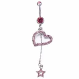 Fashion Personality SEXY Letter Belly Button Ring Sexy Pendant Stainless Steel Navel Nail Women Body Piercing Club Party Jewelry