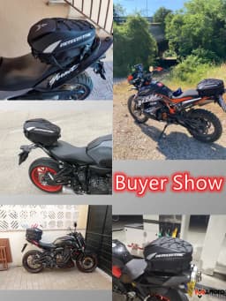 MOTOCENTRIC Waterproof Motorcycle Tail Bag Multi-functional Durable Rear Seat Bag 37L High Capacity Rider Helmet Backpack