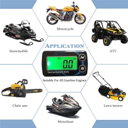 Inductive Tachometer Hour Meters 2 IN 1 Gauge Alert RPM Engine Hour Meter Backlit Resettable Tacho for Motorcycle ATV Lawn Mower