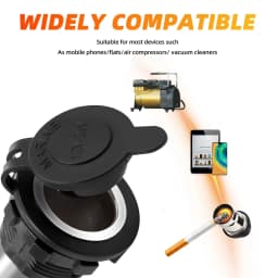 12V/24V Auto Car Motorcycle Cigarette Lighter Power Plug Socket with Waterproof Cover Case For Motorcycles Boats Mowers Cars