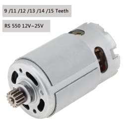 RS550 DC Motor 12V 14-4V 16-8V 18V 25V Micro Engine Electric Motors with 9/11/12/13/14/15 Teeth High Torque Gear Box for Drill