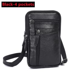 New Men's Genuine Leather Waist Packs Bag Phone Pouch Bags Men Handbag Bag Small Chest Shoulder Belt Bag Crossbody Leather Bags
