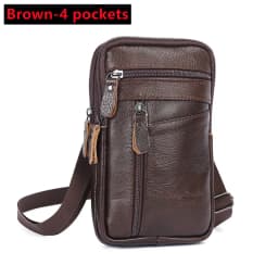 New Men's Genuine Leather Waist Packs Bag Phone Pouch Bags Men Handbag Bag Small Chest Shoulder Belt Bag Crossbody Leather Bags