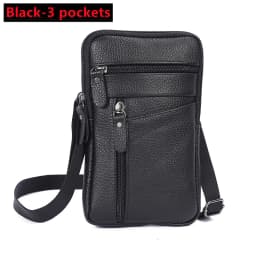 New Men's Genuine Leather Waist Packs Bag Phone Pouch Bags Men Handbag Bag Small Chest Shoulder Belt Bag Crossbody Leather Bags