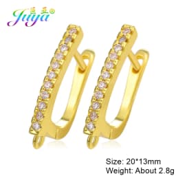 Juya DIY Fine Jewelry Material Supplies Handmade Earwire Gold/Silver Color Earring Hooks Accessories For Luxury Earrings Making
