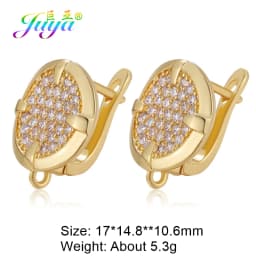 Juya DIY Fine Jewelry Material Supplies Handmade Earwire Gold/Silver Color Earring Hooks Accessories For Luxury Earrings Making