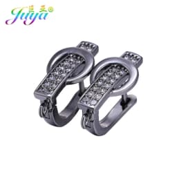 Juya DIY Fine Jewelry Material Supplies Handmade Earwire Gold/Silver Color Earring Hooks Accessories For Luxury Earrings Making