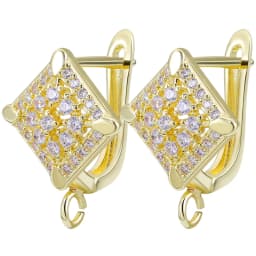 Juya DIY Fine Jewelry Material Supplies Handmade Earwire Gold/Silver Color Earring Hooks Accessories For Luxury Earrings Making