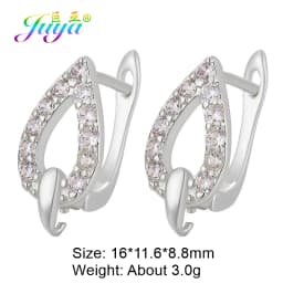 Juya DIY Fine Jewelry Material Supplies Handmade Earwire Gold/Silver Color Earring Hooks Accessories For Luxury Earrings Making